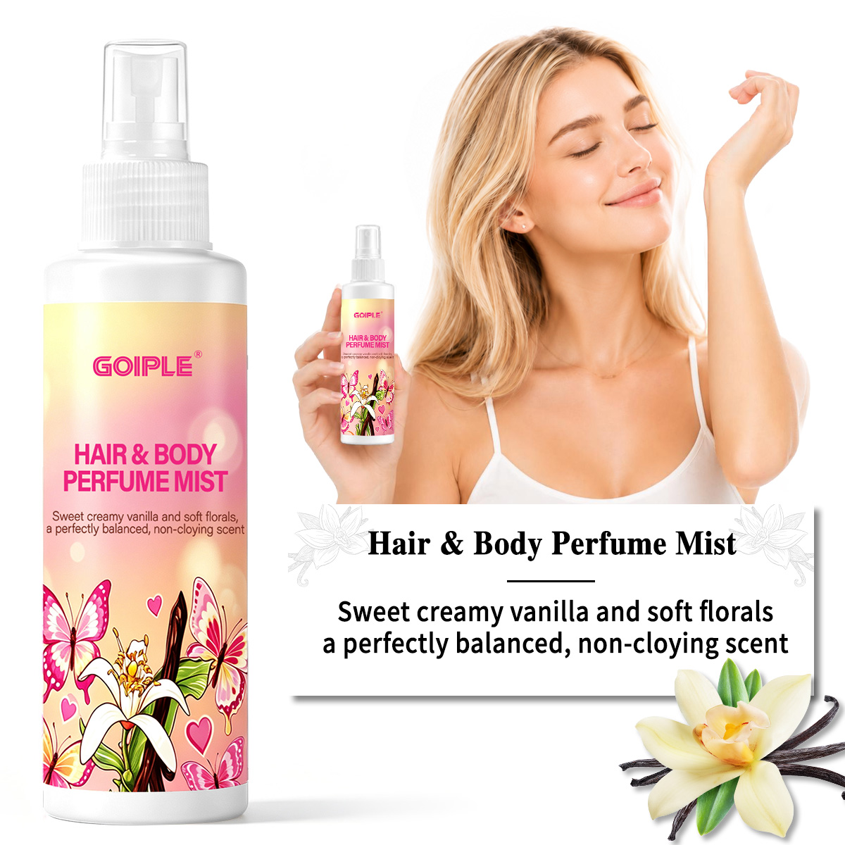 Perfume Aroma Fragrance - ヘア＆ボディパフュームミスト ボディスプラッシュ 肌のような軽さ 長続きする香り 髪の輝きを高める ナチュラルで持ち運びやすい