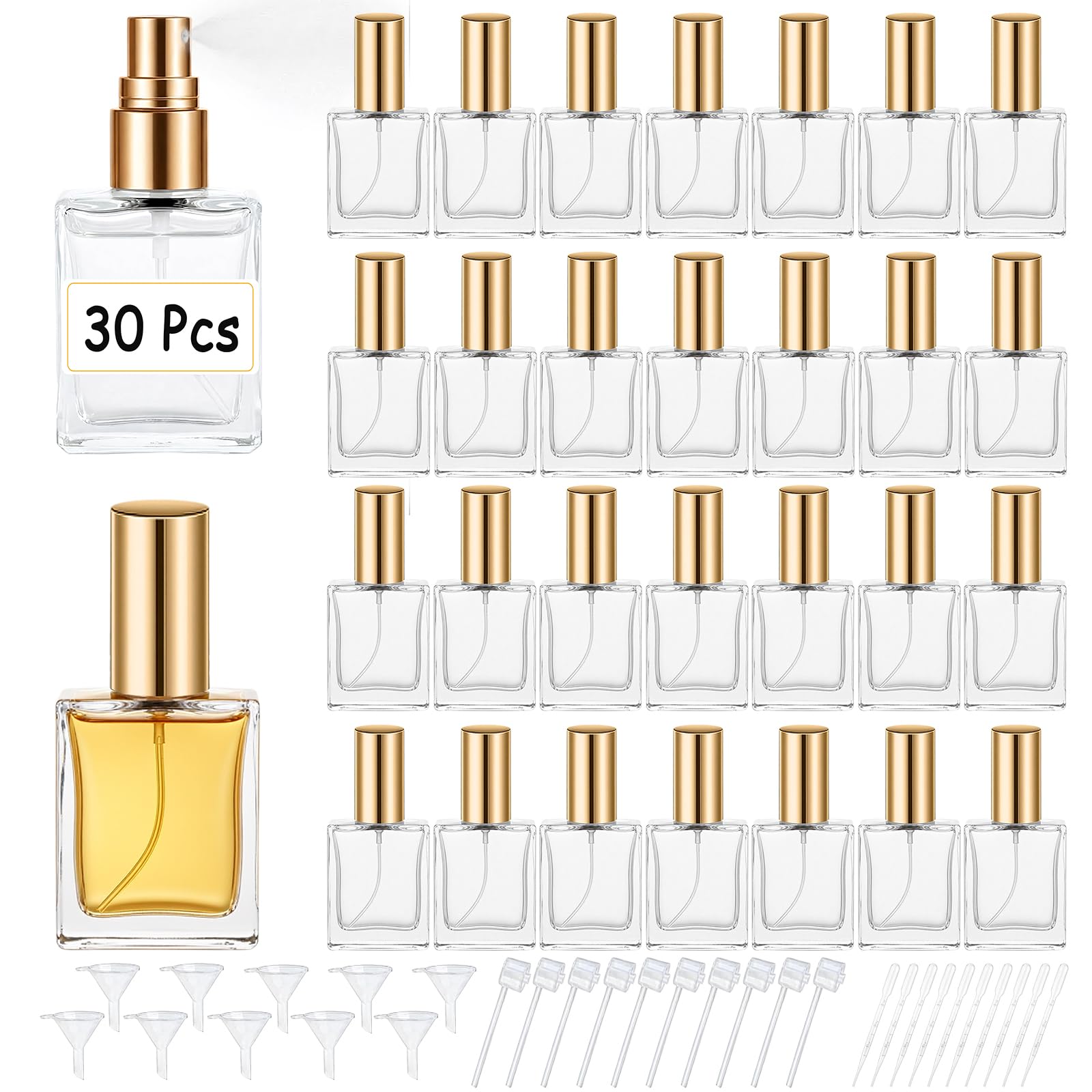 Perfume Fragrance Vending Machine - 高品質な30個の15ml透明ガラス香水スプレーボトル、包装ツール付き、香水や旅行に最適（3色）