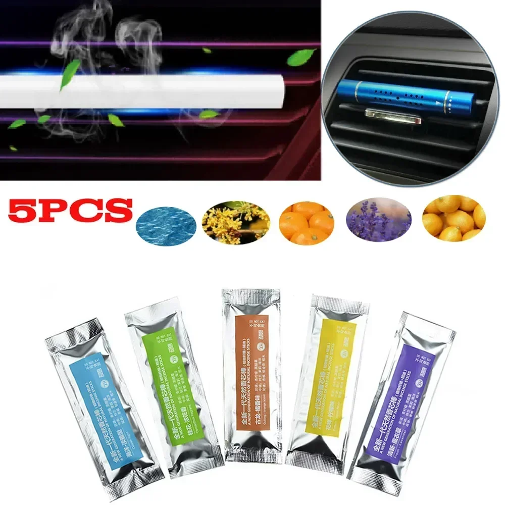 Perfume Aroma Fragrance - 車用エアコン吹き出し口用芳香剤詰め替え - 5種類のアロマスティック交換用香水フレグランススティック（米国）