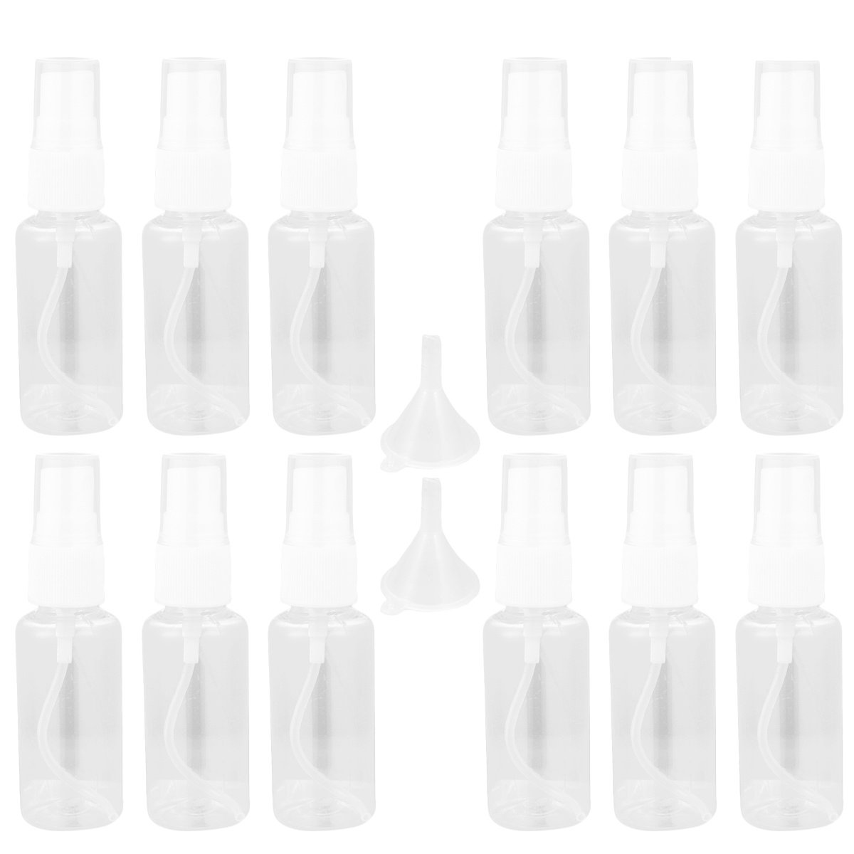 Perfume Travel Set - 14個のプラスチックディスペンサーボトルセット、漏斗付き、香水、クリーム、ローション、ファンデーション、エマルジョン用のプレミアムペットトラベルボトル