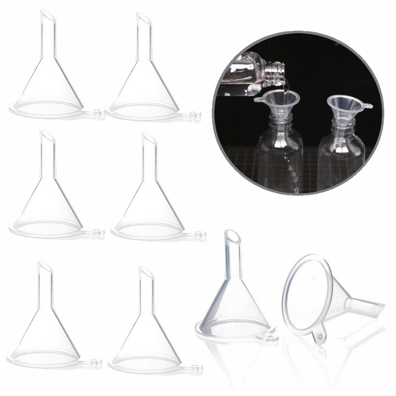 Perfume Travel Set - ミニプラスチック充填漏斗,空のボトル,旅行用包装ツール,香水用の小さなミニ漏斗,必須液体,10個