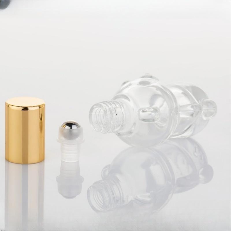 エッセンシャルオイルガラスボトル空のクリアクマ型スチールロー - On Perfume & Fragrance Kota Bogor のレビューと価格