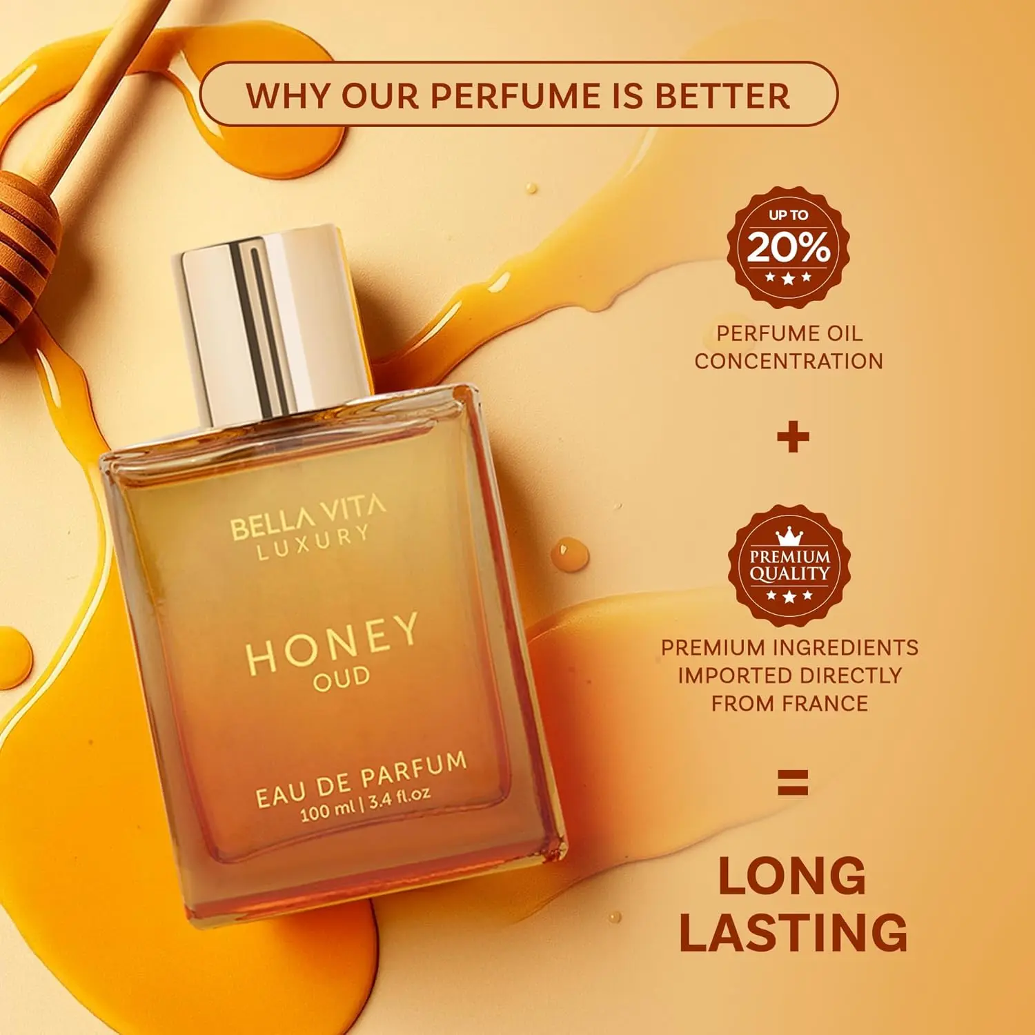 ベラヴィータ ラグジュアリー ハニー ウード EDP 3.4 - Perfume Quality Fragrance Oils のレビューと価格