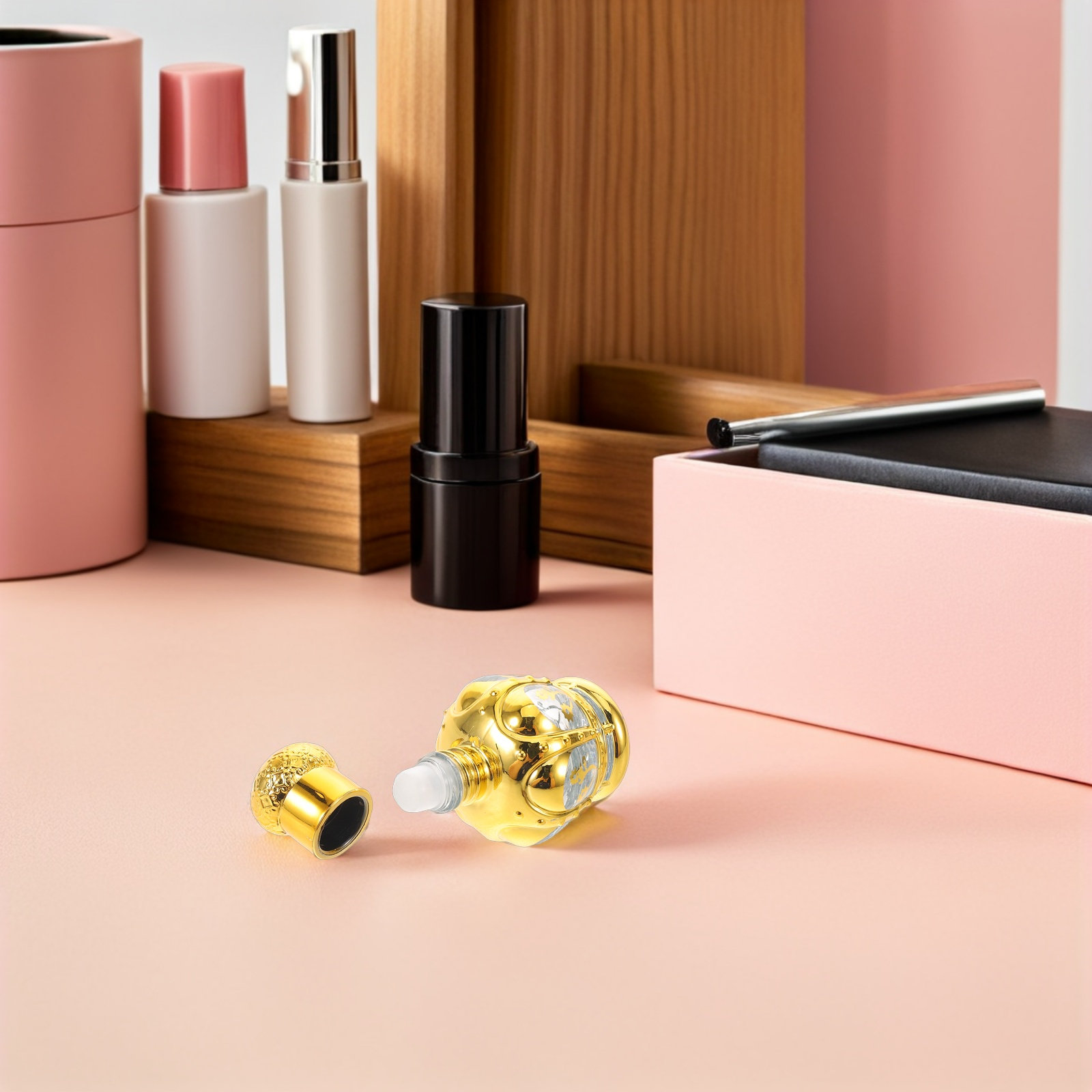 2 個 12 ミリリットル透明ガラスロールオンボトルゴールド - On Perfume & Fragrance Kota Bogor のレビューと価格