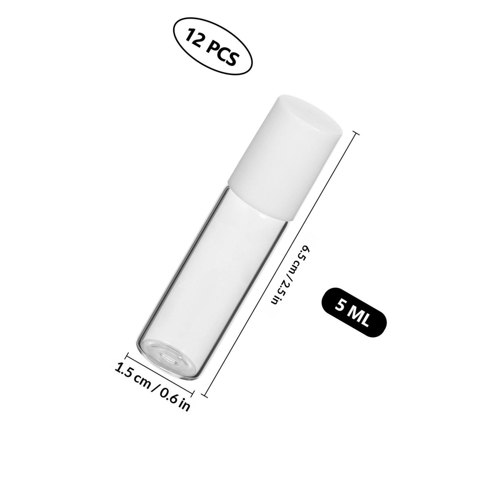 12 個 5ml ガラス製エッセンシャルオイルローラーボトル - On Perfume & Fragrance Kota Bogor のレビューと価格